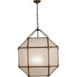 Visual Comfort Morris Large Frosted Glass Lantern in Gilded Iron