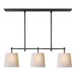 Visual Comfort Bryant Small Billiard Pendant with Natural Paper Shades in Bronze