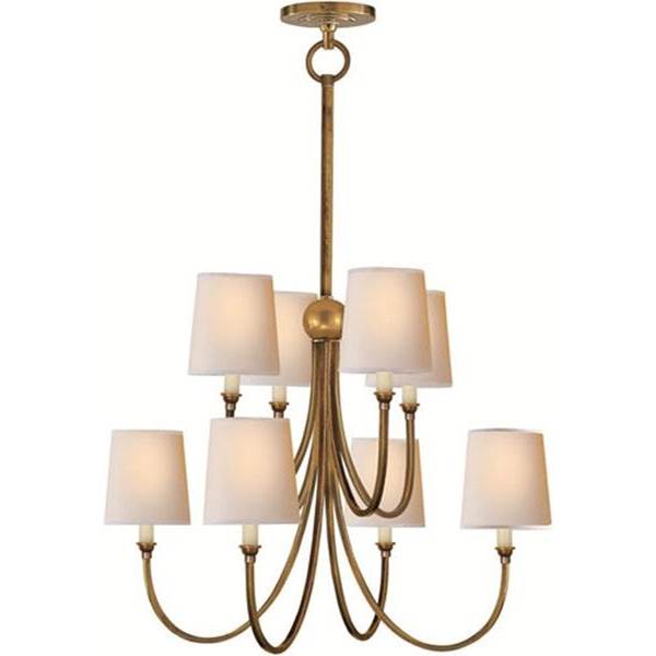 Visual Comfort Reed Large Chandelier with Natural Paper Shades