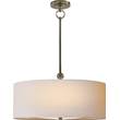 Visual Comfort Reed Single Pendant with Natural Paper Shade in Antique Nickel