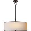 Visual Comfort Reed Single Pendant with Shade and Black Tape in Bronze