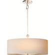 Visual Comfort Reed Single Pendant with Natural Paper Shade in Polished Nickel