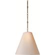 Visual Comfort Goodman Medium Pendant with Natural Paper Shade in Hand-Rubbed Antique Brass 