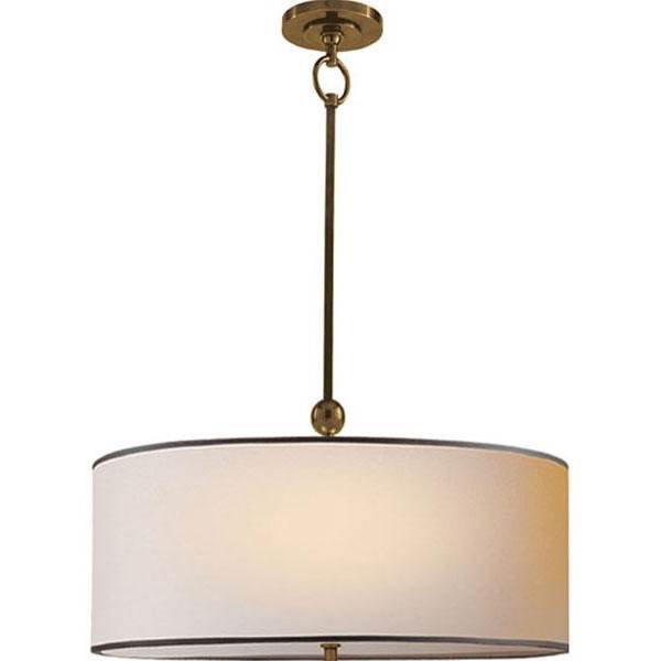 Visual Comfort Reed Single Pendant with Shade and Black Tape