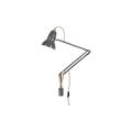 Anglepoise Original 1227 Brass Lamp with Wall Bracket in Elephant Grey