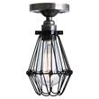 Mullan Lighting Apoch Flush Cage Ceiling Fitting with Eye-Catching Design in Antique Silver