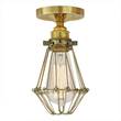 Mullan Lighting Apoch Flush Cage Ceiling Fitting with Eye-Catching Design in Polished Brass