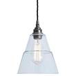 Mullan Lighting Lyx Adjustable Traditional Pendant with Clear Glass Shade in Antique Silver