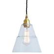 Mullan Lighting Lyx Adjustable Traditional Pendant with Clear Glass Shade in Polished Brass