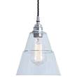 Mullan Lighting Lyx Adjustable Traditional Pendant with Clear Glass Shade in Polished Chrome