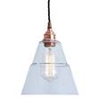 Mullan Lighting Lyx Adjustable Traditional Pendant with Clear Glass Shade in Polished Copper