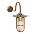 Mullan Lighting Fabo Frosted Glass Wall Light IP65 in Antique Brass