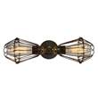 Mullan Lighting Praia Vintage Double Cage Wall Light in Antique Brass