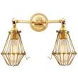 Mullan Lighting Rigo Double Cage Wall Light in Polished Brass