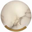 Visual Comfort Melange Round Wall Sconce with Alabaster in Antique Burnished Brass