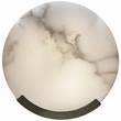 Visual Comfort Melange Round Wall Sconce with Alabaster in Bronze