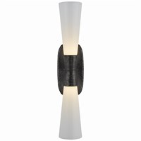 Utopia Large White Glass Double Wall Light