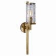 Visual Comfort Liaison Single Crackle Glass Sconce in Antique Burnished Brass