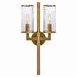 Visual Comfort Liaison Double Crackle Glass Wall Light in Antique Burnished Brass