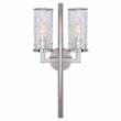 Visual Comfort Liaison Double Crackle Glass Wall Light in Polished Nickel