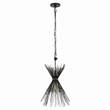 Visual Comfort Strada Small Pendant with Tied Narrow Quill bouquet in Aged Iron