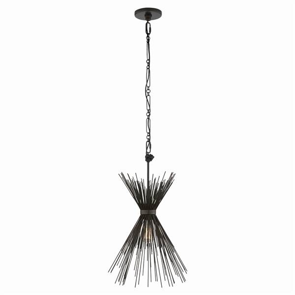 Visual Comfort Strada Small Pendant with Tied Narrow Quill bouquet