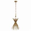 Visual Comfort Strada Small Pendant with Tied Narrow Quill bouquet in Gild