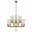 Visual Comfort Liaison Crackle Glass Two-Tier Chandelier in Antique Burnished Brass