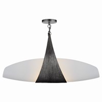 Utopia Small White Glass Banded Pendant