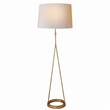 Visual Comfort Dauphine Floor Lamp with Natural Paper Shade in Gilded Iron