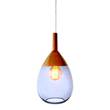 EBB & FLOW Lute 22cm Medium Pendant with Metal Top & Mouth-Blown Glass in Blue/Copper