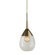 EBB & FLOW Lute 22cm Medium Pendant with Metal Top & Mouth-Blown Glass in Alabaster/Gold