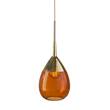 EBB & FLOW Lute 22cm Medium Pendant with Metal Top & Mouth-Blown Glass in Rust/Gold