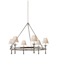 Classic Six-Light Ring Chandelier Natural Paper Shades
