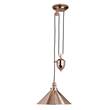 Elstead Provence 1-Light Rise & Fall Pendant in Polished Copper