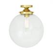 Mullan Lighting Riad 30cm Clear Glass Ceiling Light in Satin Brass