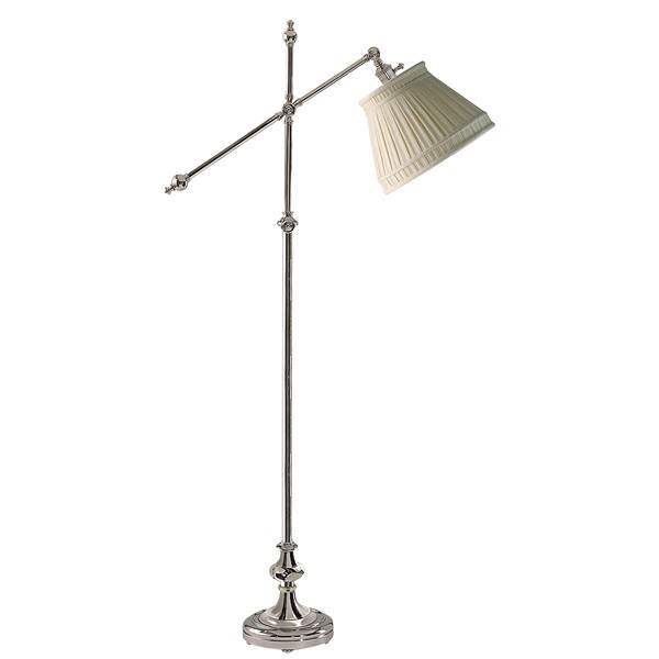 Visual Comfort Pimlico Adjustable Floor Lamp with Linen Collar Shade