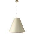 Visual Comfort Goodman Large Bronze and Antique Brass Pendant in Antique White
