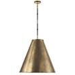 Visual Comfort Goodman Large Bronze and Antique Brass Pendant in Antique Brass