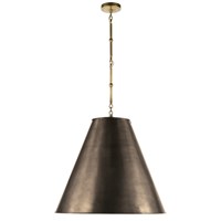 Large Hand Rubbed Antique Brass Pendant