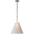Visual Comfort Goodman Small Pendant with Natural Paper A-frame Shade in Antique Nickel