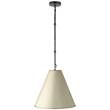 Visual Comfort Goodman Small Pendant with Antique White Shade in Bronze