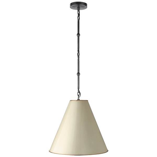 Visual Comfort Goodman Small Pendant with Antique White Shade