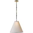 Visual Comfort Goodman Small Pendant with Natural Paper A-frame Shade in Bronze & Antique Brass