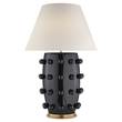 Visual Comfort Linden Large Table Lamp with Linen Shade in Black