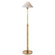 Visual Comfort Hargett Floor Lamp with Natural Paper Shade in Hand-Rubbed Antique Brass