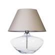 4 Concepts Madrid Clear Glass Table Lamp in Grey & White