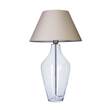 4 Concepts Valencia Small Clear Glass Table Lamp in Grey & White