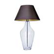 4 Concepts Valencia Small Clear Glass Table Lamp in Black & Gold