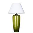 4 Concepts Bilbao Green Glass Table Lamp in White & White